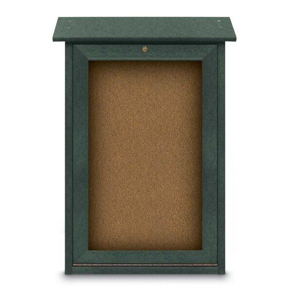 Outdoor Enclosed Combo Board, 48"x36", Black Frame/Black Porc & Buff